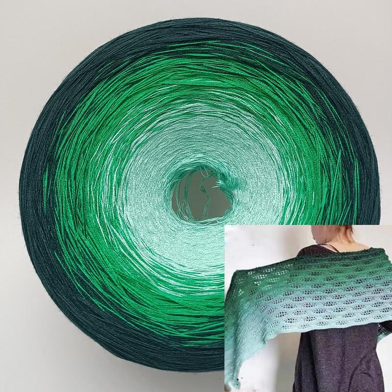 300g Mercerized Cotton Yarn Gradient Color Long Section Dyed Hand Wound Mixed Strand Cake Thread DIY Hand Knitted Shawl Scarf