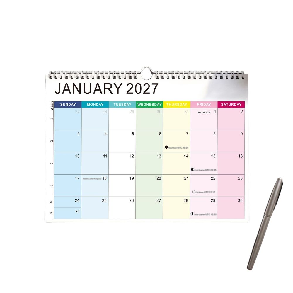 Jan. 2027 - June. 2028 English Calendar Holidays Marked Hanging Calendar Wall Calendar  Home