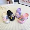 Children's Beaded Floral Sandals - Colorful Thick-Soled Closed-Toe, Summer Outdoor Slippers