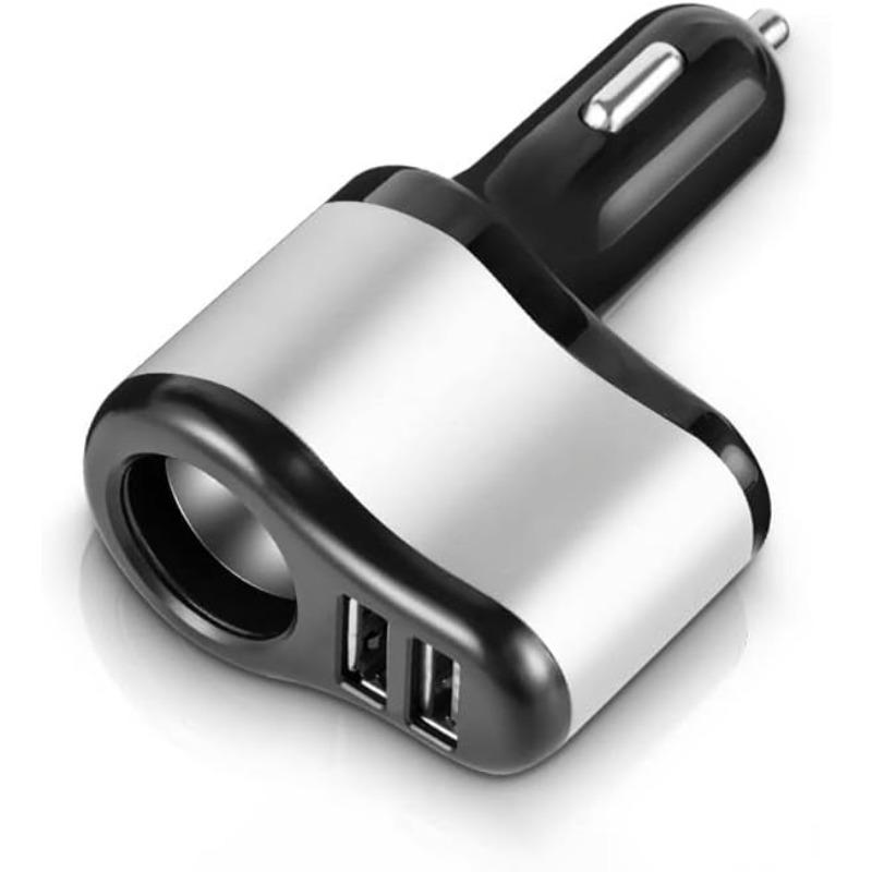

Автомобильное зарядное устройство для прикуривателя, адаптер-разветвитель, блок питания 2 X USB 9.3*5.9*3.5cm чёрный/серебряный