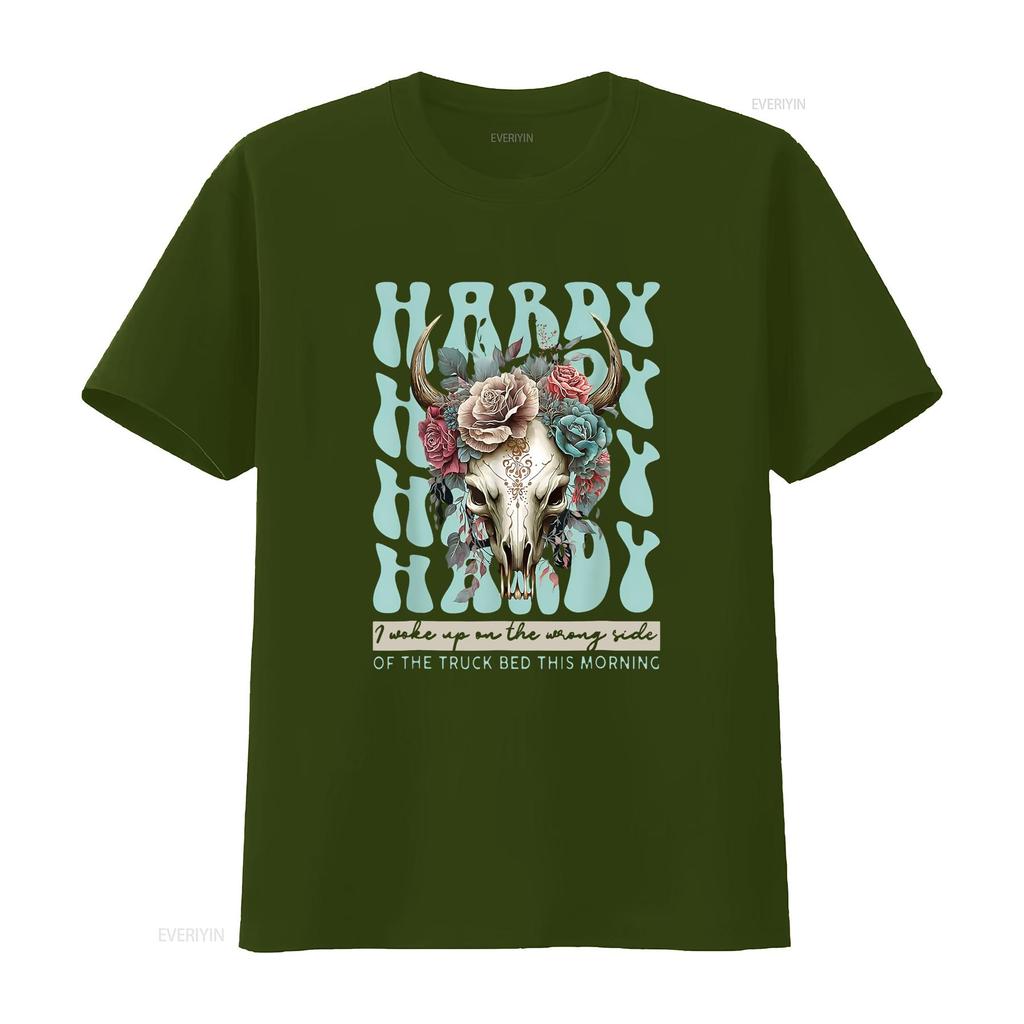 Womens Funny Hardy I Woke Up On The Wrong Side Of Truck Bed T Shirt Black vintage Washed Soft Unisex Stylish graphic Versatile