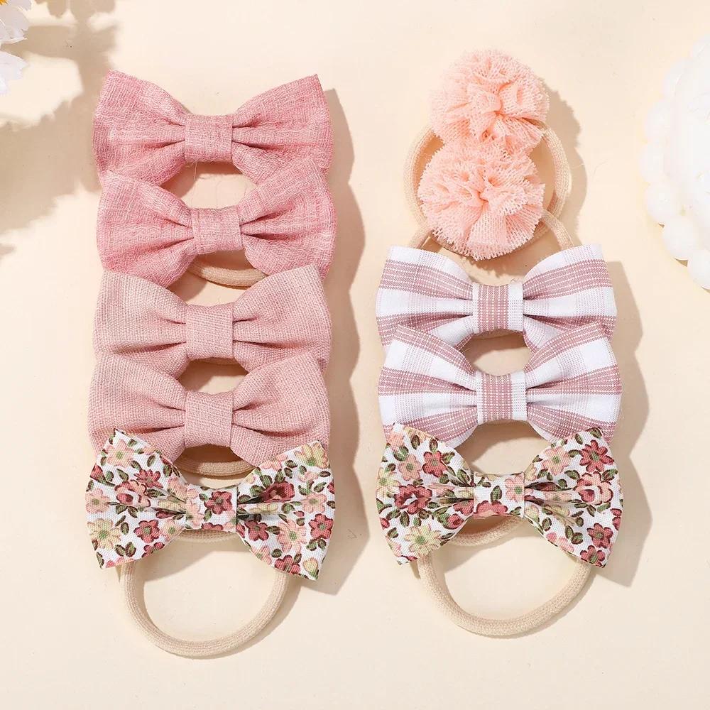 

10 шт./лот Детские повязки на голову для девочек Милые головные уборы Бант для малышей Скранчи Заколки для волос Детские заколки Головные уборы Аксессуары для волос