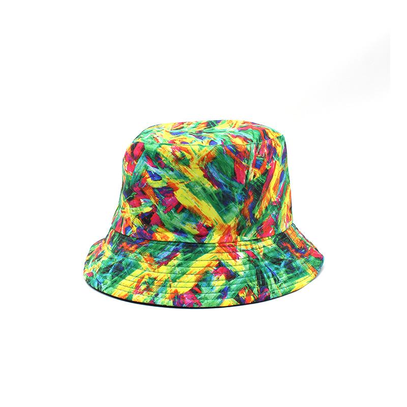 Summer Tie-Dye Basin Hat Men And Women Outdoor Outing Sunshade Sun Hat Printed Basin Hat Bucket Hat