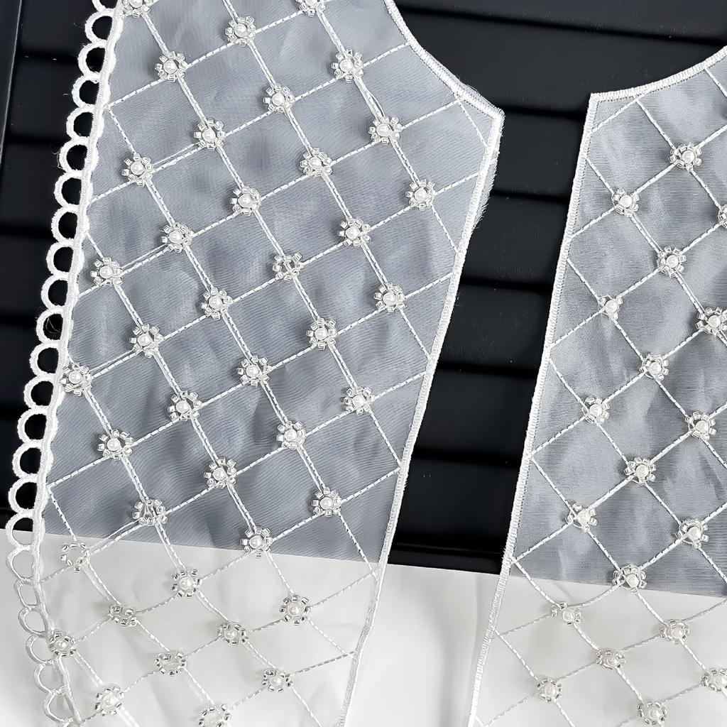 U-Shaped Mesh Bead Front Collar Cloth Sticker Embroidered Collar Flower Handmade Diy Jewelry Accessories Clothing Accessories