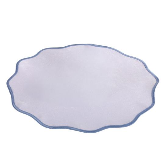 

Scalloped Round Placemat Linen Machine Washable Placemat Heat Insulation Table Mat for Dining Table Protection Decoration