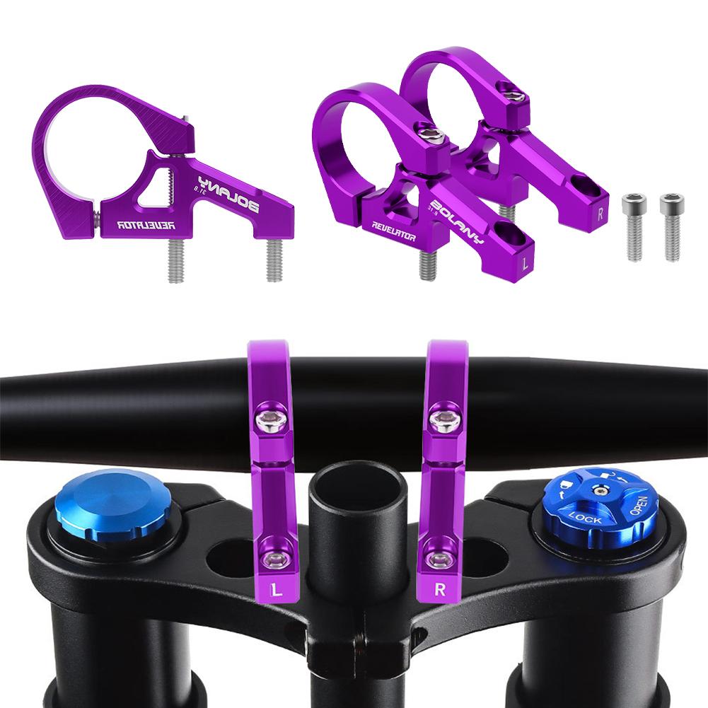 Aluminum Bicycle Handlebar Riser Adjustable Bikes Handlebar Extender Lightweight Bike Stem Dual Fixation Points Bike Accessories