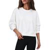 Women's Casual Color Cropped Crewneck Pullover Sweatshirt for Everyday Outfits