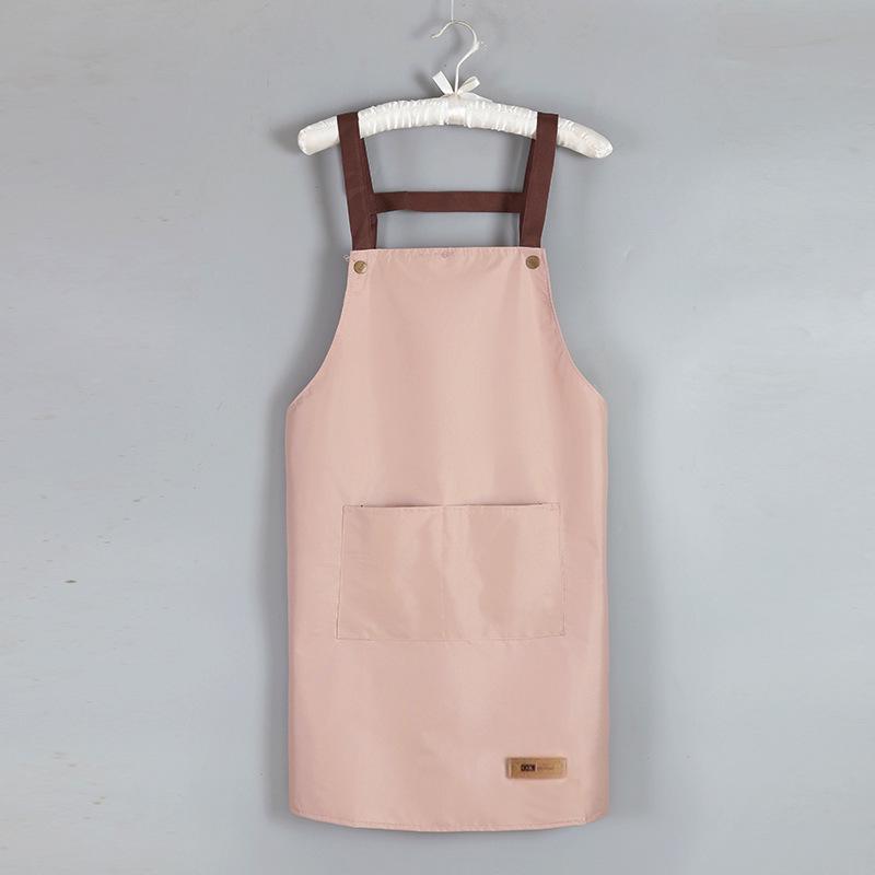 Korean Style Waterproof and Oil-Proof Apron: Durable, Stain-Resistant, with Custom Text for Adult Kitchen and Work Use
