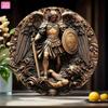 Archangel of War Metal Wall Art Vintage Baroque Style Decor for Bar Bedroom Garage Man Cave