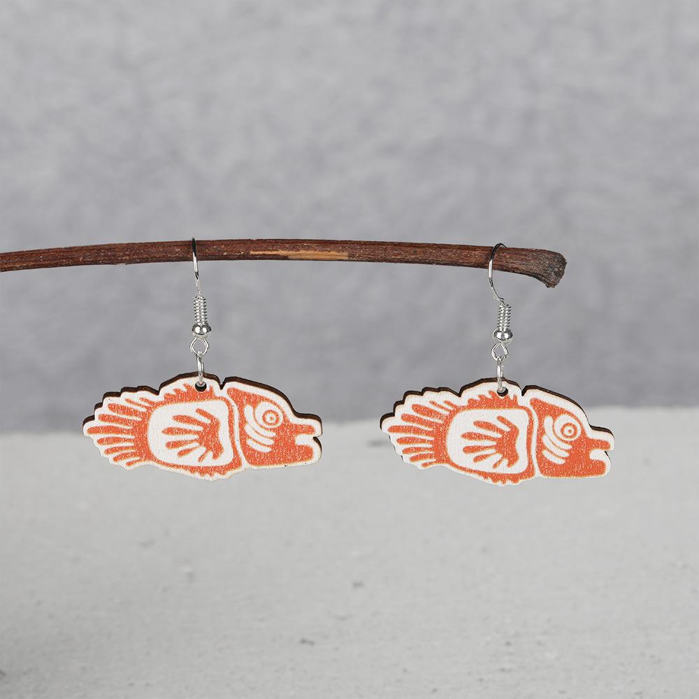 New Wooden Personalized Animal Maya Image Earrings and Accessories