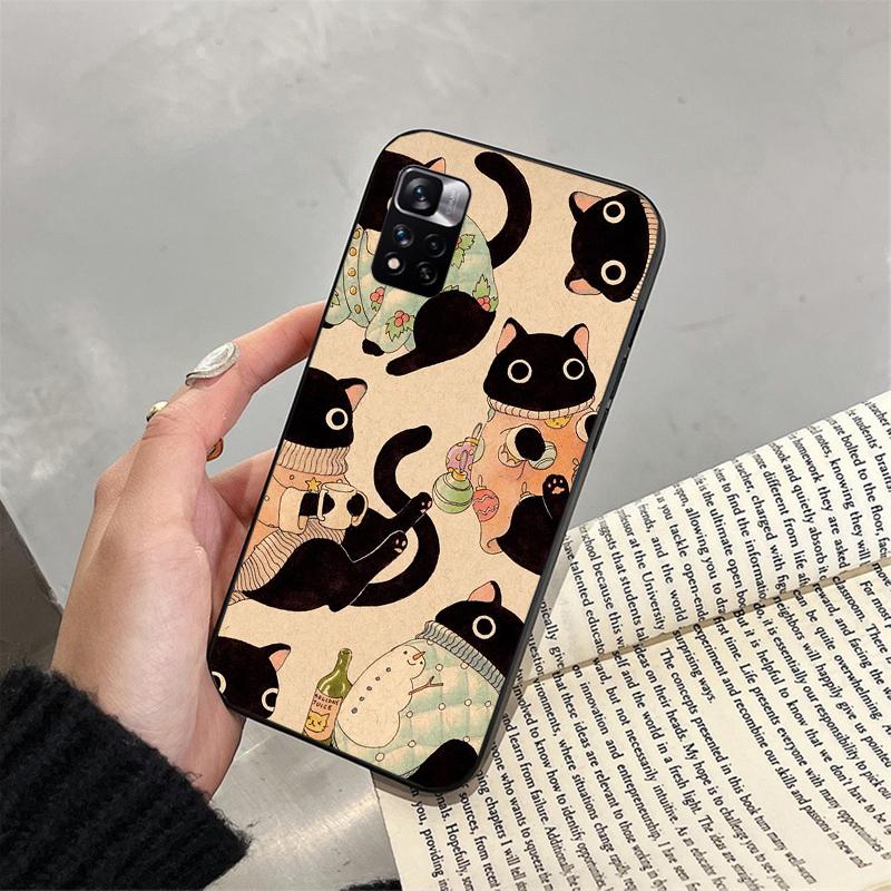 Phone Case For Xiaomi Poco C71 15T 14T Pro Redmi Note 15 14 14 13 Pro Redmi A5 15C 13C Cute Black Cats