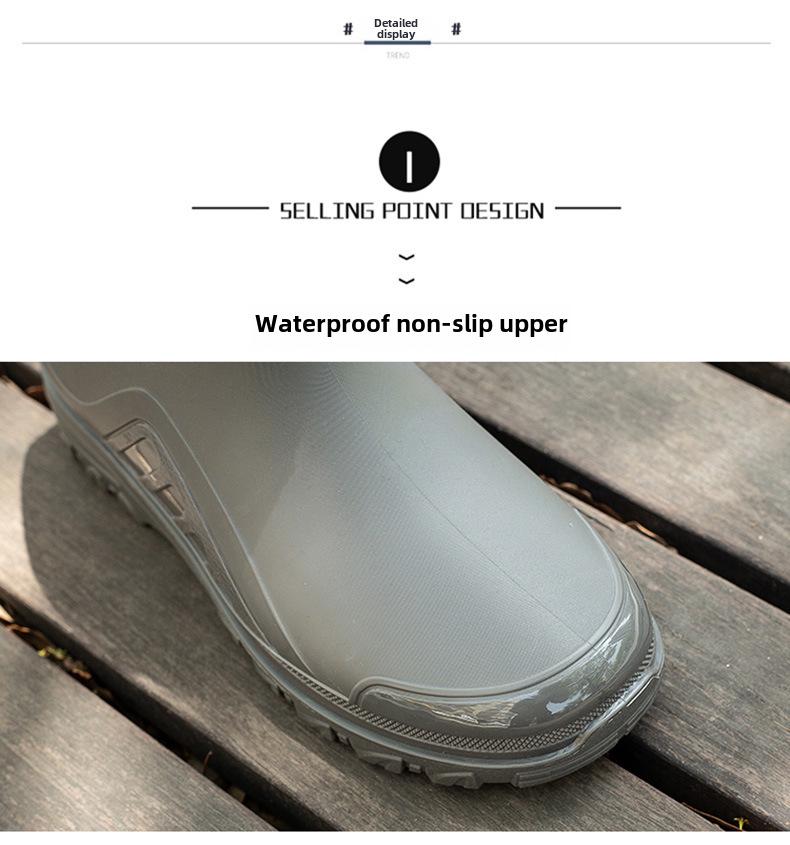 Korean Style Men's Waterproof Non-Slip Fashion Rain Boots