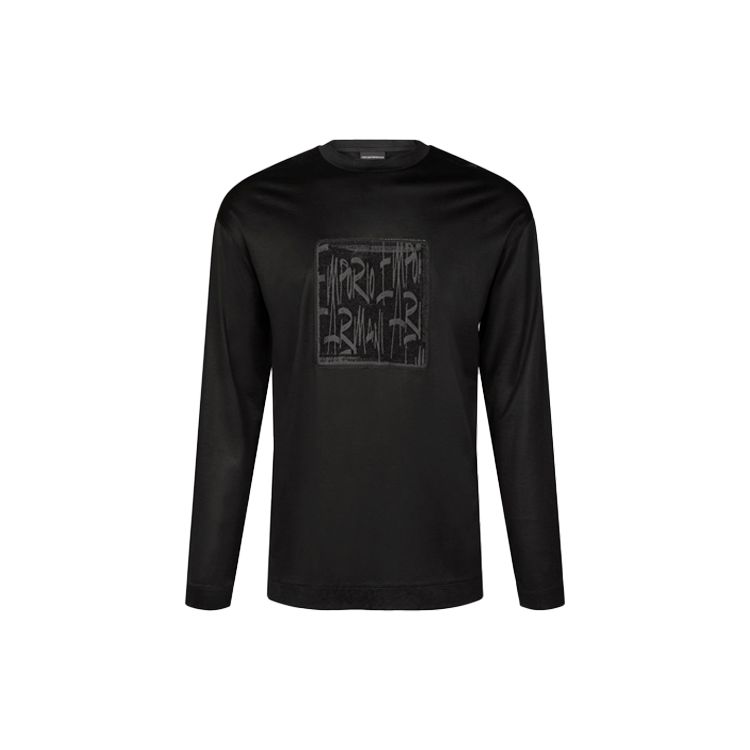 Emporio Armani FW21 Капсула Логотип Лонгслив Мужские топы Черный 6K1TCT-1JUVZ-0999 XXL