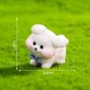 Cute White Running Puppy 3D Resin Figurine Pet Dog Bichon Frise Desktop Decoration Garden Moss Miniatures Sence DIY Decoration