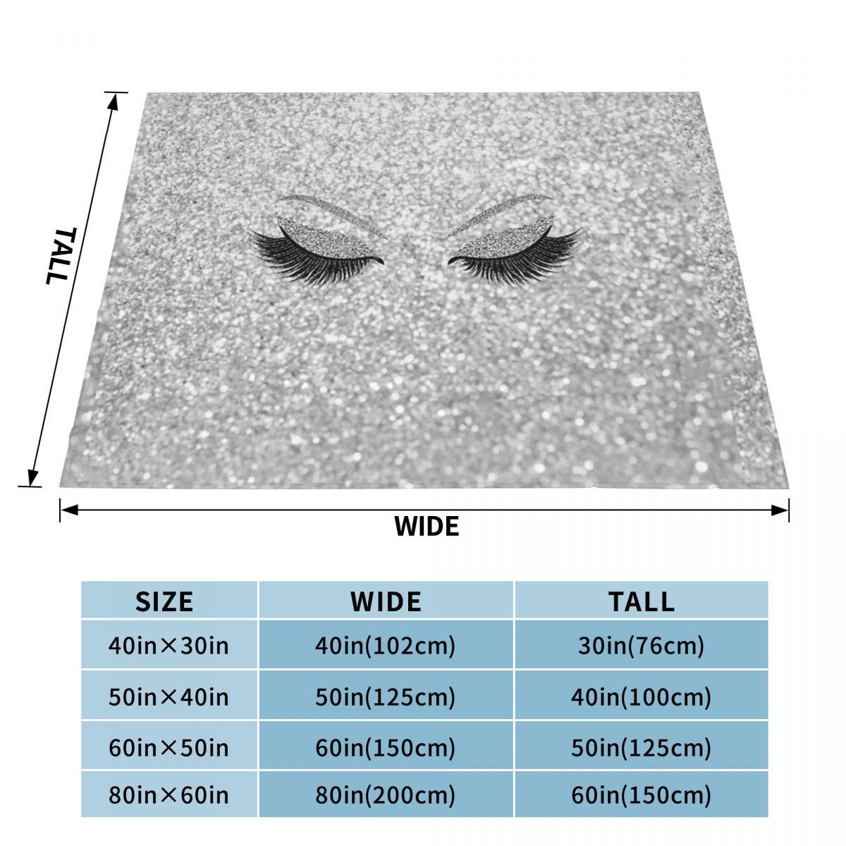 Glitter Eyelash Fuzzy Blanket Eye Lash Gold Eyelash Awesome Throw Blanket for Home 200x150cm Plush Thin Quilt 100x150cm