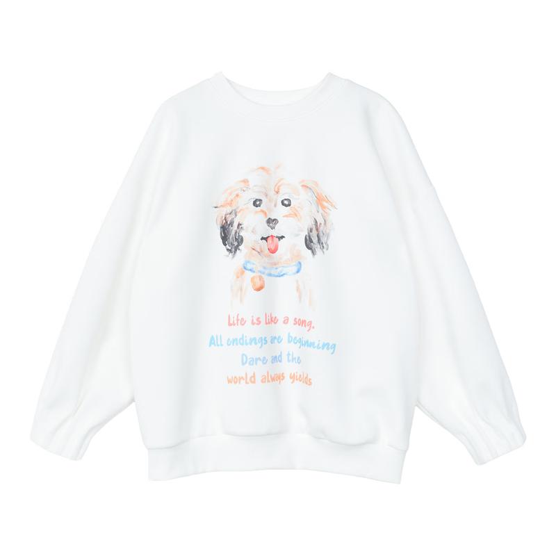 LUSON Girls Cartoon Long Sleeve Sweatshirt 130
