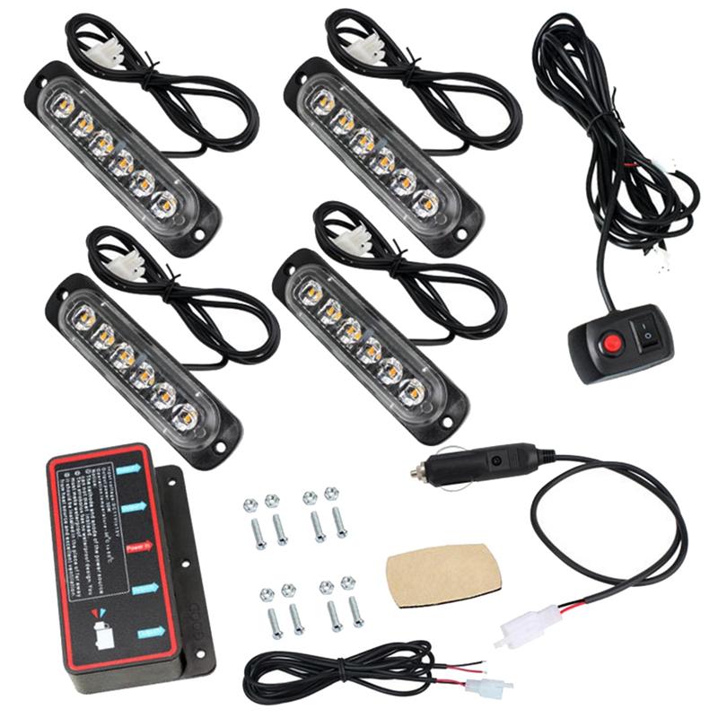 Authentic Car Wireless Remote Control 12V One Tow Four In The Network Flashing Lights 24LED High-Power Emergency Lights