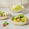 Cream Style Round Snack and Fruit Plate