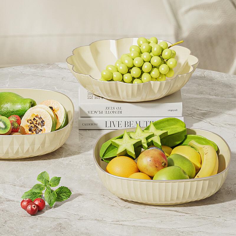 Cream Style Round Snack and Fruit Plate