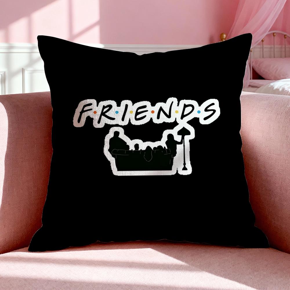 Tv F-Friends Cushion Cover Breathable Linen Pillowcase Summer Odorless Eco-Friendly Invisible Zipper Washable