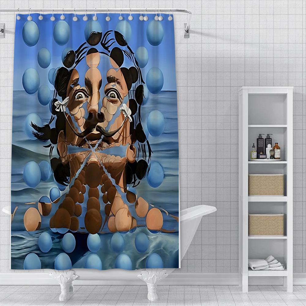 Salvador Dali Contemporary Pop Realism Painting Shower Curtain Waterproof Polyester Fabric Bath Curtains Bathroom Decor Curtain
