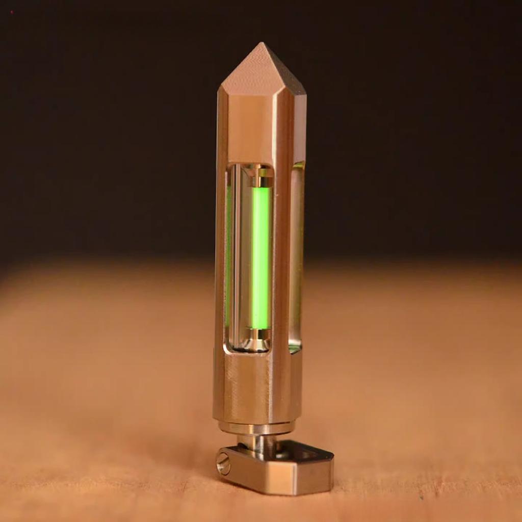 Titanium Tritium Trachea Keychain Self-luminous 25-year Necklace Pendant Removable Nuclear Reactor Tip Design