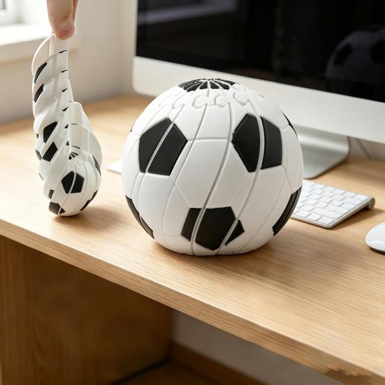 Fidget Soccer 3D Printed Spiral Fidget Toy Smooth Rotating Stress Relief Decompression Ball Anti-anxiety Hand Spinner