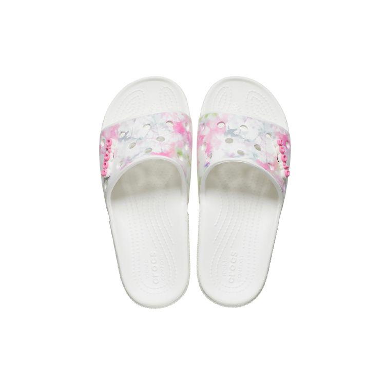Crocs Lightweight Tie-Dye Print Slide Sandals Unisex Sandals White 207411-94S