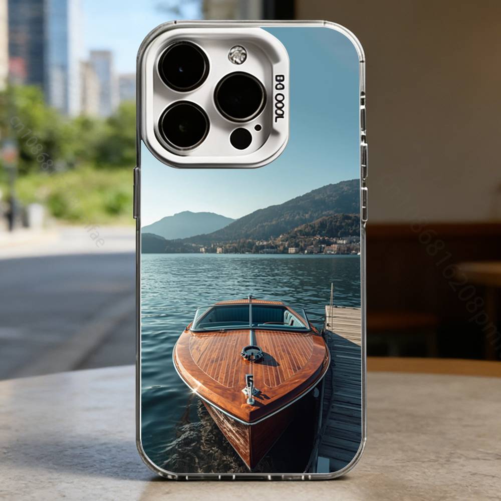 R-RIVA Yacht Luxurious Brand Hard Phone Case for IPhone 17 16 15 14 13 12 11 Pro Max Plus16E X XR XS Max Shockproof Full Cover