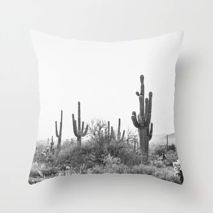 Retro Black and White Landscape Peach Leather Velvet Pillowcase Home Sofa Decoration Pillow Cushion Cover