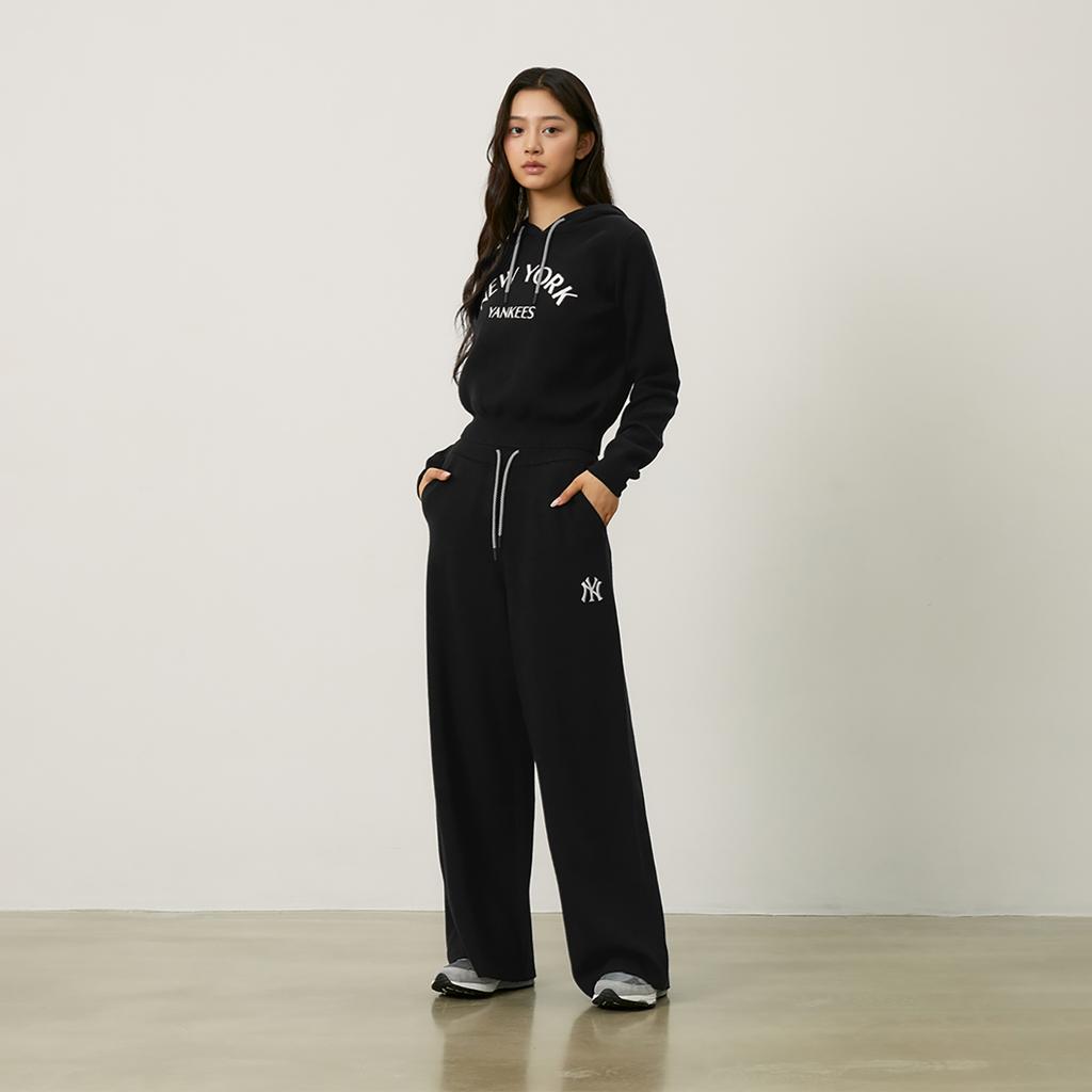 New MLB MLB Preppy Style Collection New York Yankees Knitted Sports Pants Women's Black 3FPTV0344-50BKS