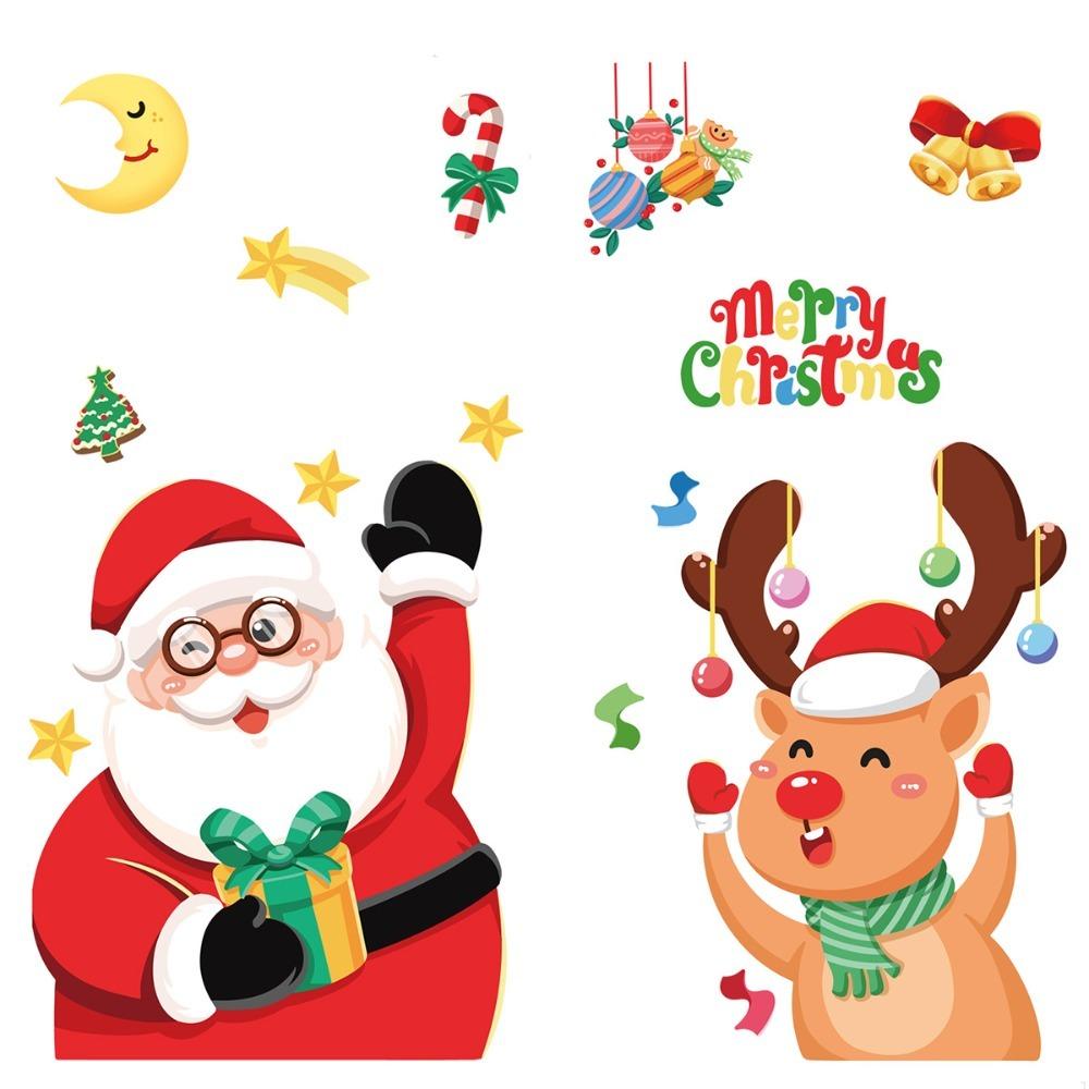 2024 Christmas Sticker New Year Art Decal Home Decor Window Stickers  Party