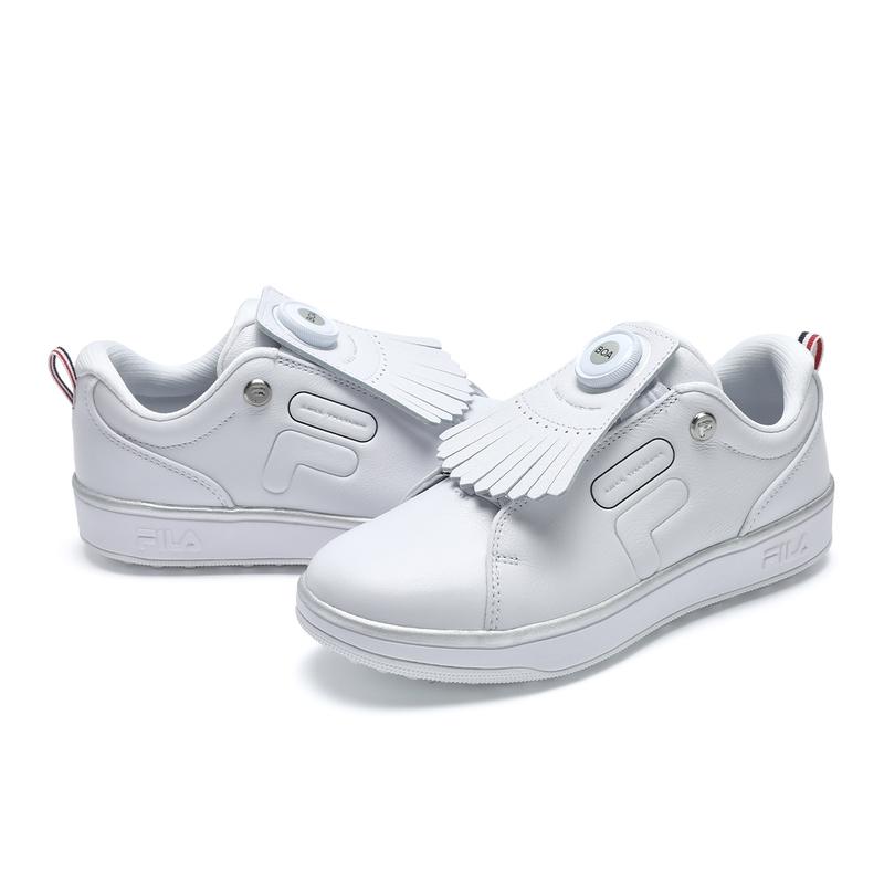 FILA Performance Simple Solid Color Versatile Slip-On Durable Low-Top Golf Shoes Women sneaker White A12W431703FWN