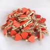 DIY Craft Wooden Clips Natural Wood Clothespins Love Heart 50pcs Colored Heart