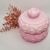 Jewelry Storage Box PLA Plastic Double-Layer Stackable Design Soft Pink Jewelry Holder with Bow Pattern Portable Jewelry Organizer Gift