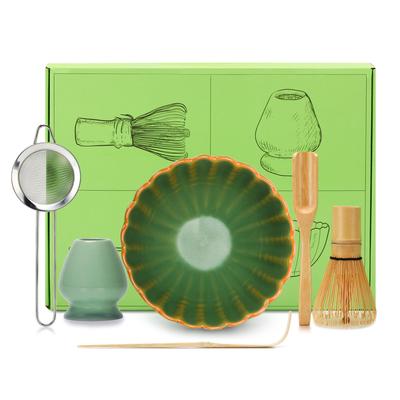 DiDiBirDi Matcha 6-częściowy zestaw do ceremonii herbacianej Matcha Tea Matcha Trzepaczka Matcha Bamboo Scoop Tradycyjny bambusowy zestaw Chasen Prezent dla początkujących na ceremonię herbacianą, zestaw,