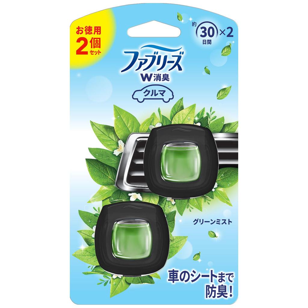 Febreze Easy Clip for Cars, Green Mist 0.6 Fl Oz (2 Ml) X 2 Packs
