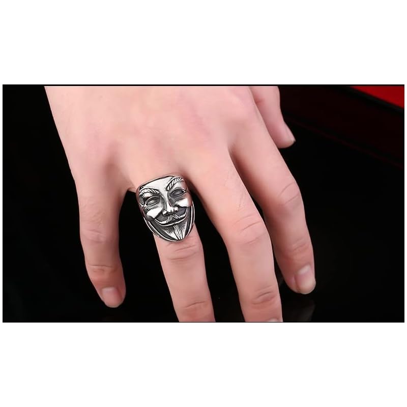[ALICE ANDERSEN] Ring Ring Anonymous Free Size Open Ring Men's Silver Fashionable Anniversary Celebration Birthday Fashion Accessories (Silver)