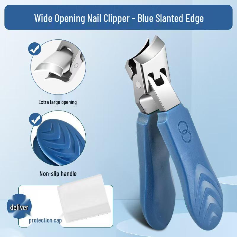 Cortador de Unhas Grande de Aço Inoxidável com Borda Inclinada Anti-Salpicos