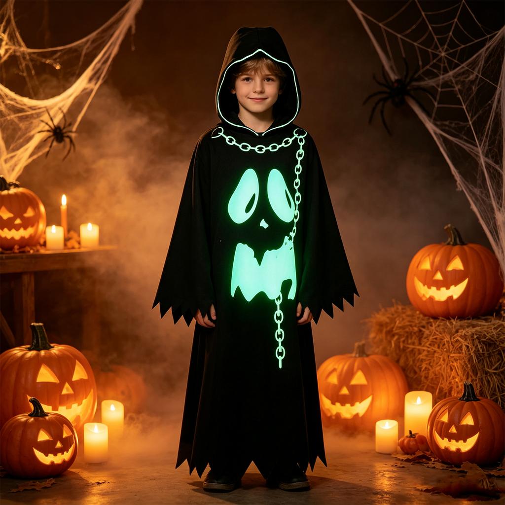 Kids Halloween Costume Cape In the Dark Party Outfit