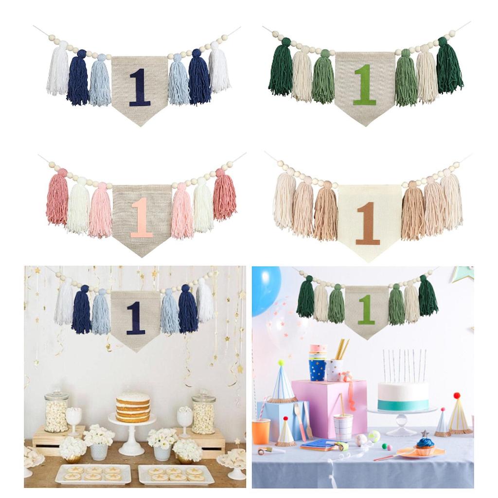 1-årsdag Barnstol Banner Dekoration Foto Rekvisita Födelsedagsfest Födelsedag