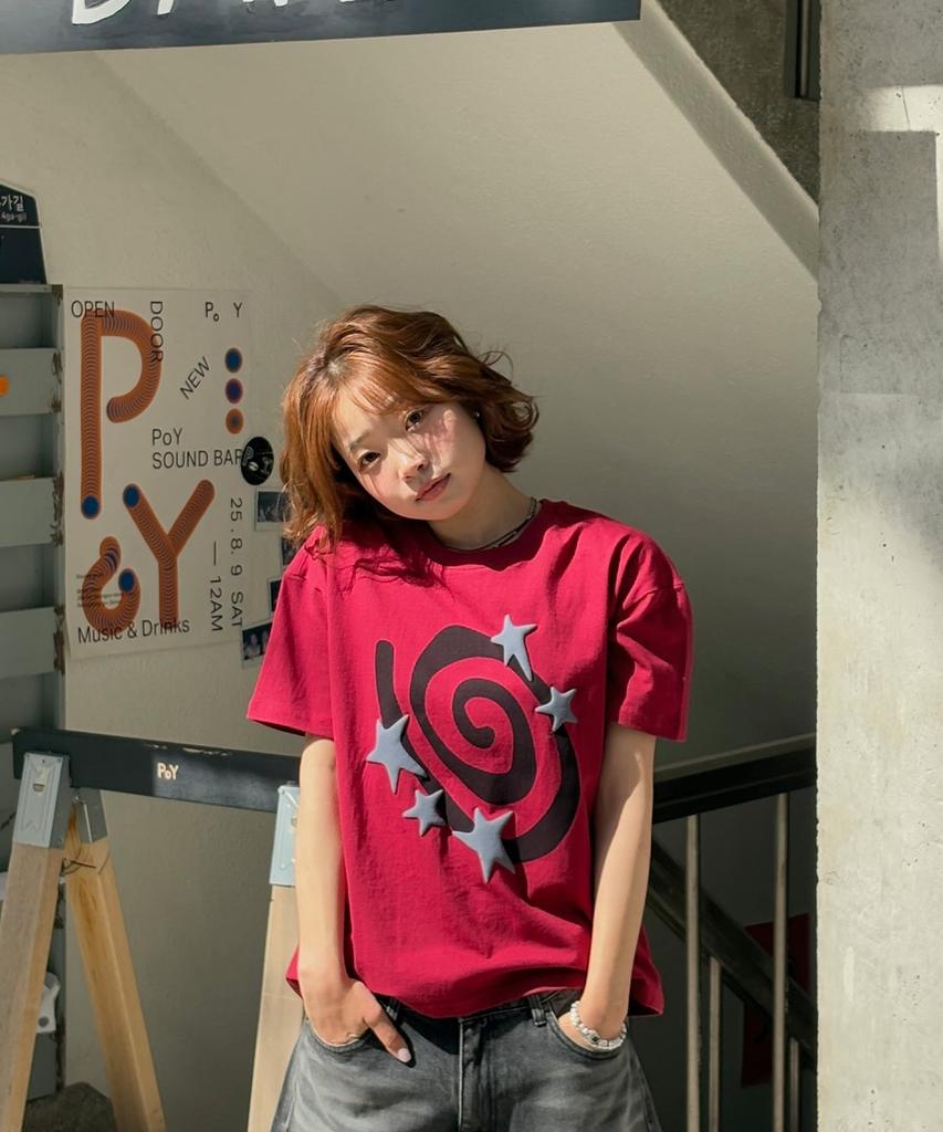 AMOU Molly Star Half T-Shirts Red