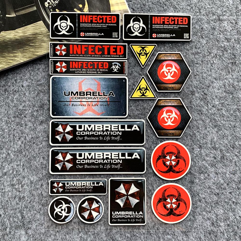 Наклейка на мотоцикл/автомобіль Resident Evil Umbrella: Водонепроникна та міцна наклейка