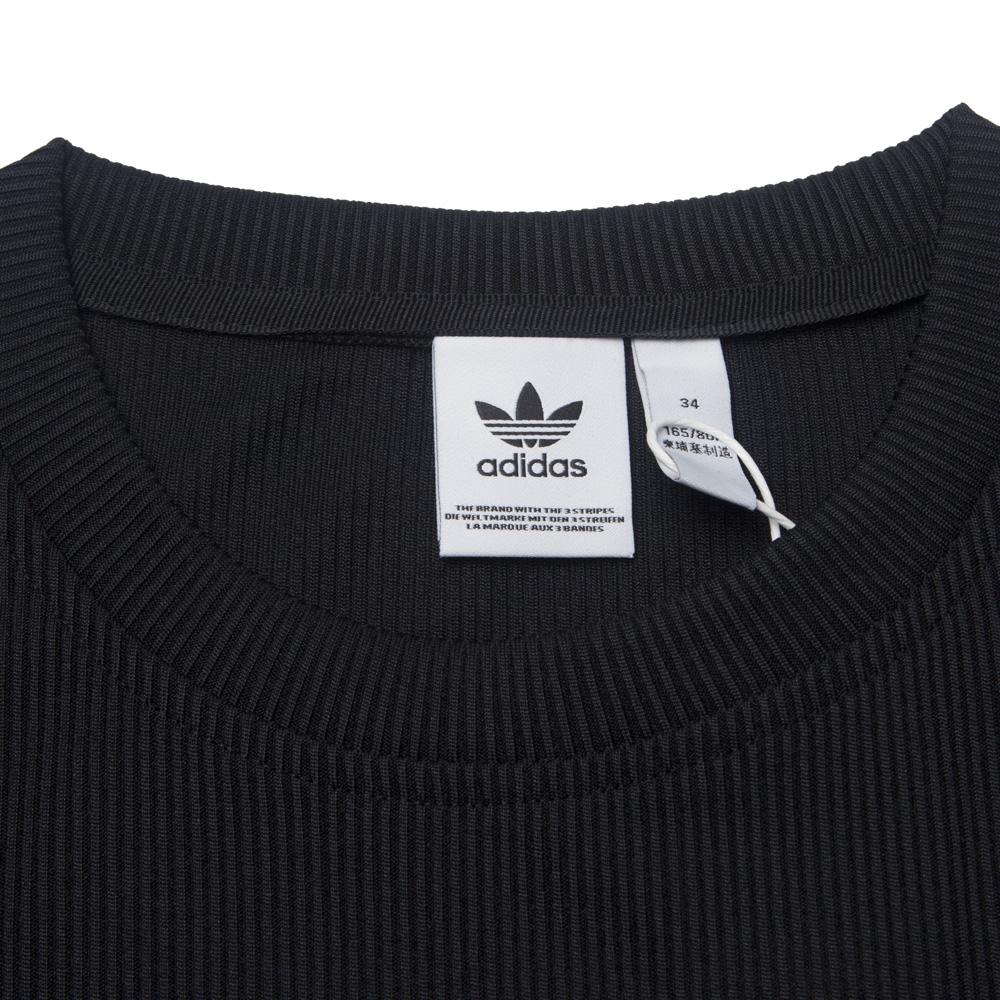 Adidas Originals Directional Fashion Versatile Round Neck Pullover Long Sleeve Dress Women dress Black CG1564