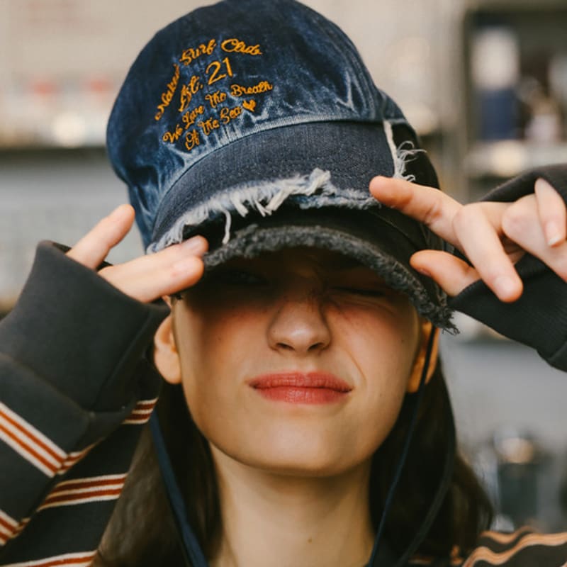 Naked Surf Club Lettering String Ball Cap (Indigo Blue)