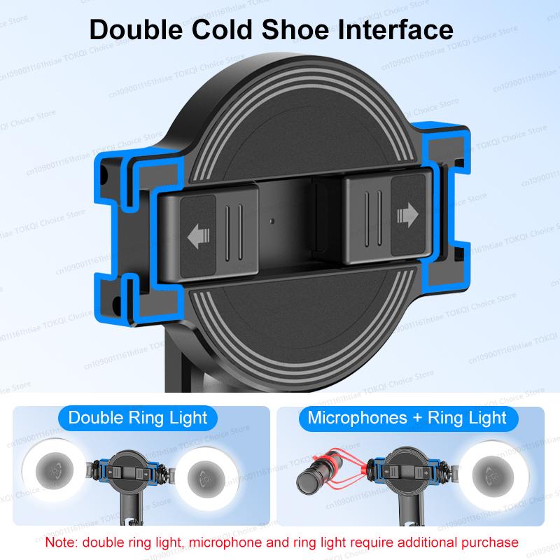 TOKQI C20 Magnetic Selfie Stick Tripod for iPhone Magsafe Hidden Clamp 1/4" Thread Compatible Android Smartphone Action Camera 7