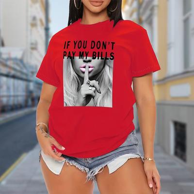 Fashion Women Silence Print T Shirt Funny Casual O-neck Short Sleeves T-shirt Summer Female Tee Shirt