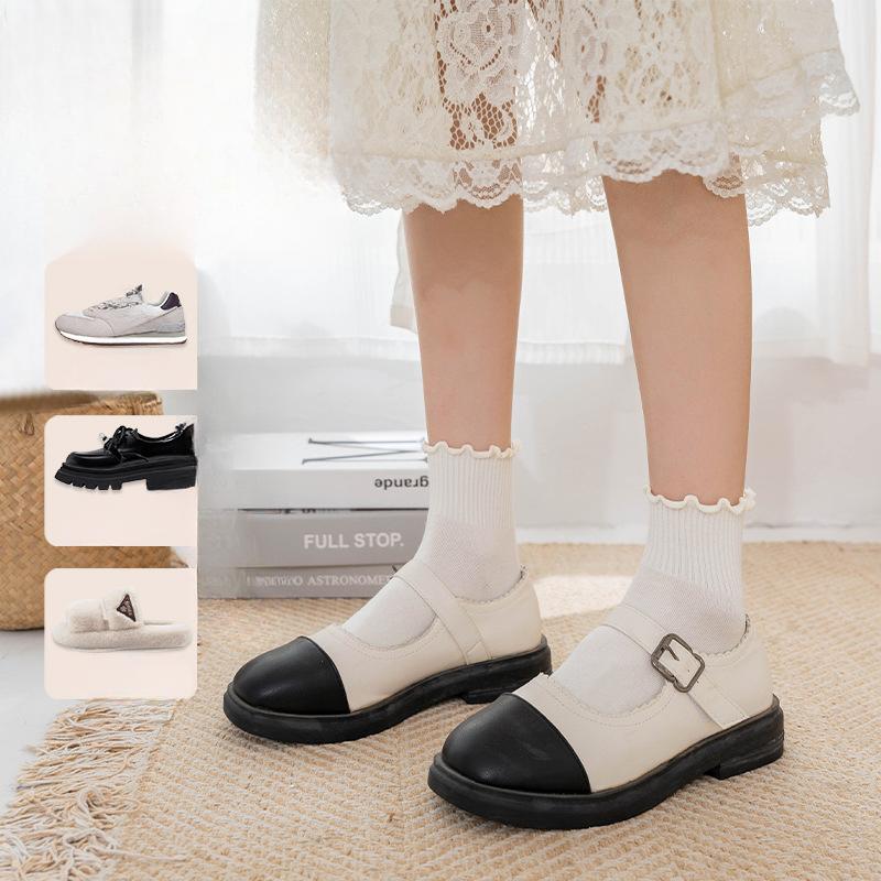 Chaussettes noires à bordure d'oreille, Chaussettes courtes pour femmes, Chaussettes d'été fines en coton, Chaussettes courtes en dentelle, Chaussettes polyvalentes unies pour le printemps et l'automne