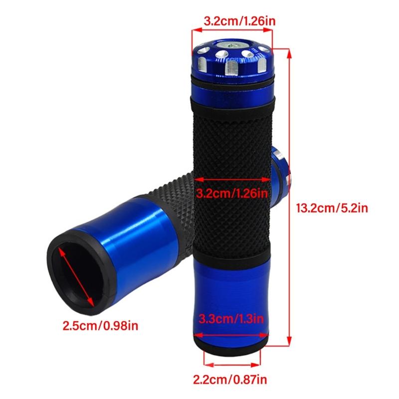 Aluminum Motorcycle Handlebar Grips With Soft Rubber Gel Hand Comfortable Suitable For 7/8" Standard Bars Enhancing Grip