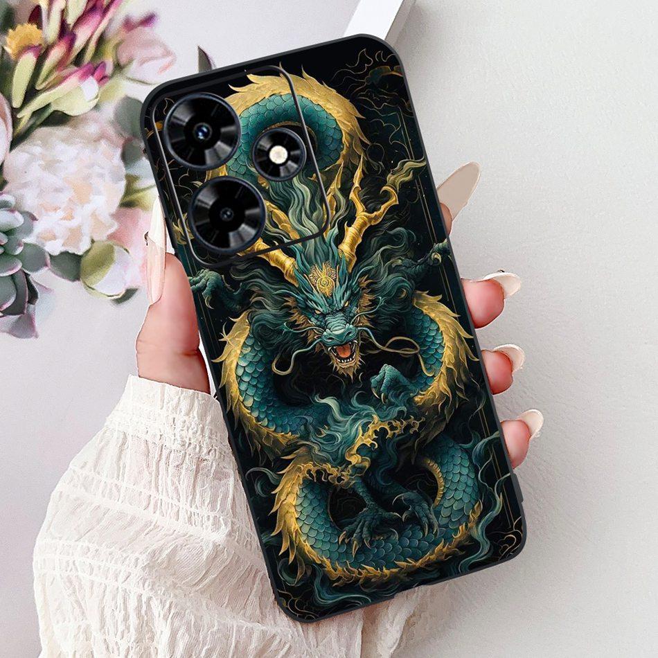 For Infinix Hot 30 Play 30i Hot30 4G Elegant Floral Cat Phone Case For Infinix Hot 30 30Play Hot30i Black Silicone Soft Cases